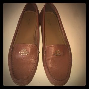 Coach Leather Loafers Size 10 Gold Emblem